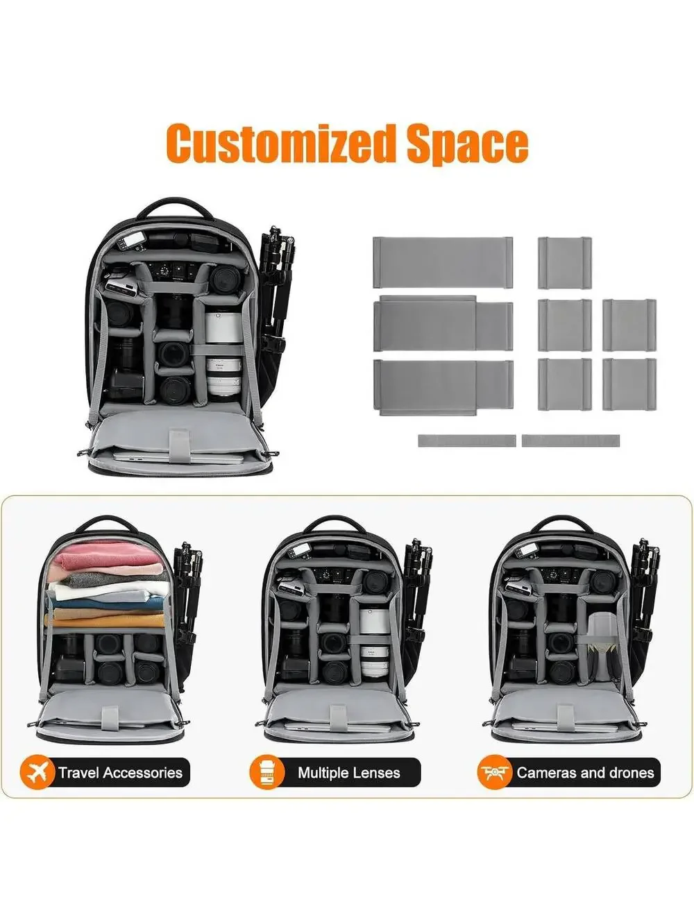 Extra Large DSLR Camera Backpack with 17